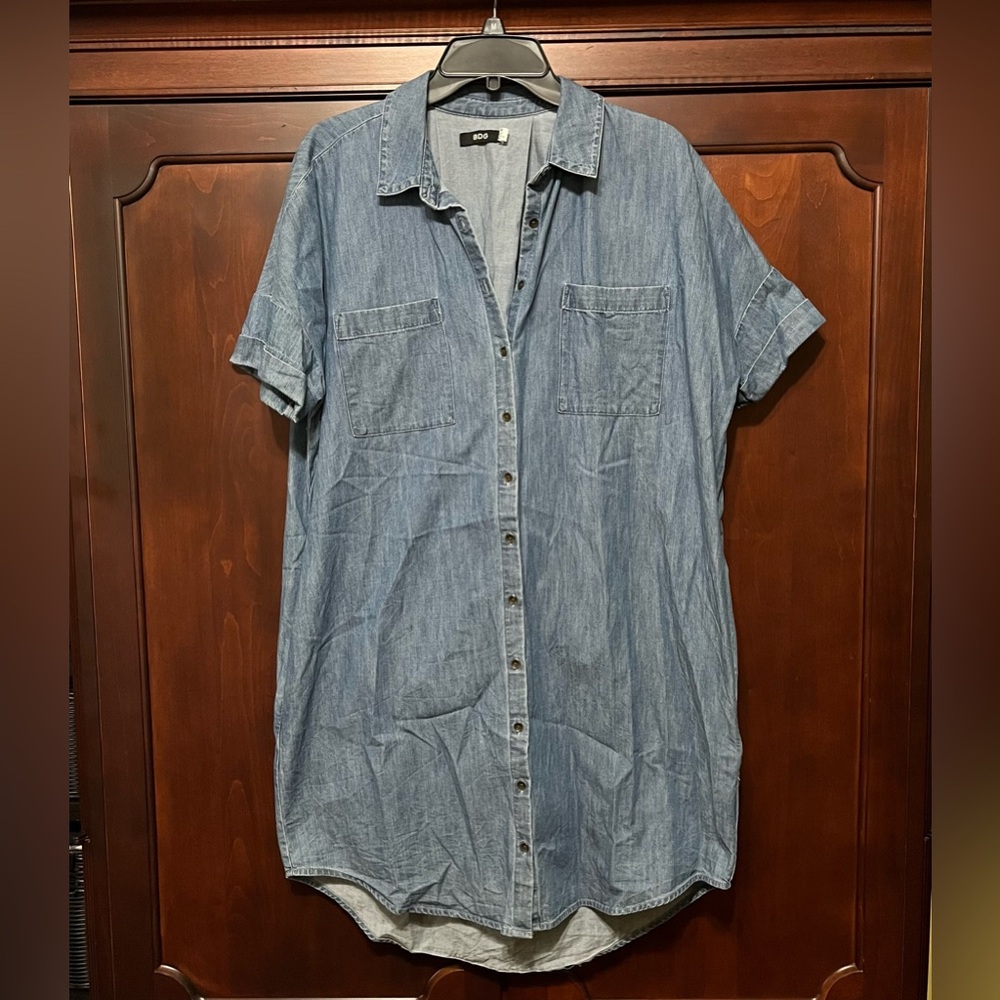 BDG Button Up Denim Shirt Dress